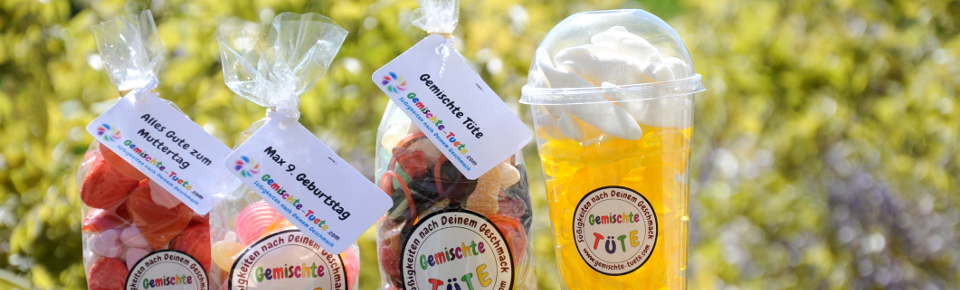 Naschtüte online selber mischen mit Fruchtgummi Bonbons und Lakritz